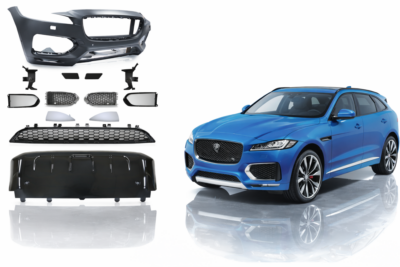 2017–2020 jaguar f pace r sport front bumper assembly with sensor holes & headlamp washer holes