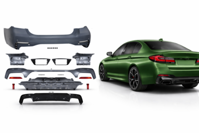 2021–2023 bmw 5 series (g30 lci) m tech m550i rear bumper assembly with parking sensor holes