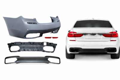 2016–2019 bmw 7 series (g11 / g12) m tech rear bumper assembly with pdc sensor holes