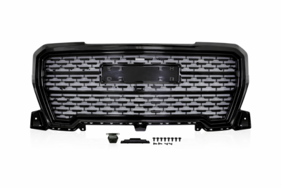 2019–2022 gmc sierra 1500 denali style front grille bright black
