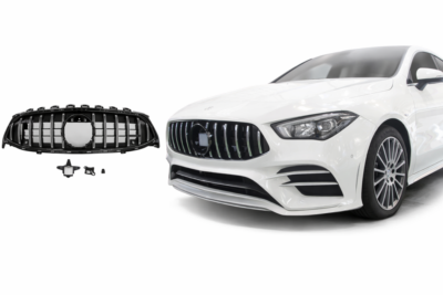 2020–2023 mercedes benz cla class (c118) coupe / shooting brake cla45 s amg style front grille chromed black