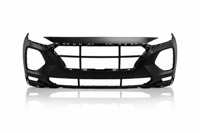 2019–2020 hyundai santa fe front bumper cover – primed w/o park assist sensor holes (capa) hy1000235c