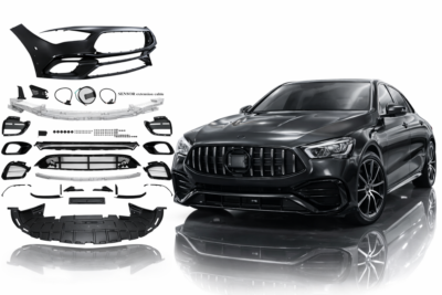 2020–2023 mercedes benz cla class (c118) front bumper assembly(gloss black trims) cla45 amg styling with parking sensor holes