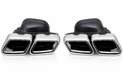 2015–2021 mercedes benz c class (w205) amg c63 style exhaust tips & muffler set lh & rh