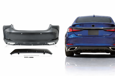 2019–2025 lexus es350 rear bumper cover with lower skid plate with park assist sensor holes lx1100211