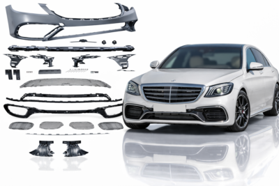 2017–2020 mercedes benz s class (w222) s63 amg style front bumper assembly with park assist sensor holes