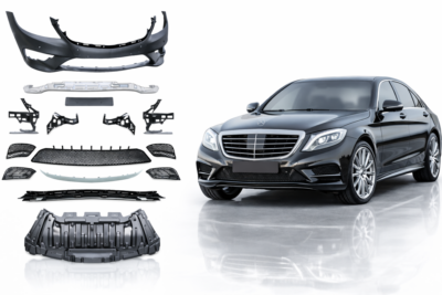 2014–2017 mercedes benz s class (w222) amg style front bumper assembly with park assist sensor holes
