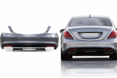 2014–2017 mercedes benz s class (w222) s65 amg style rear bumper assembly with park assist sensor holes with active park assist