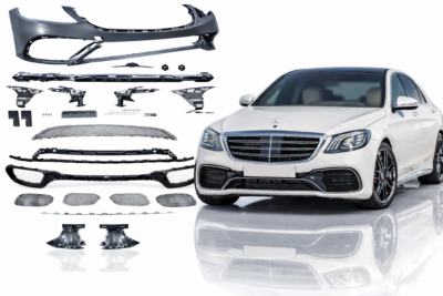 2017–2020 mercedes benz s class (w222) s65 amg style front bumper assembly with park assist sensor holes