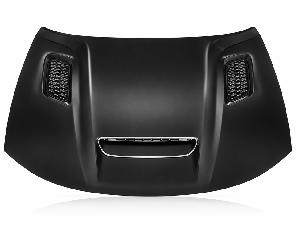 2015-2023 DODGE CHARGER HOOD ALUMINUM WITH 3 SCOOPS SRT HELLCAT REDEYE STYLE-CH1230336SS