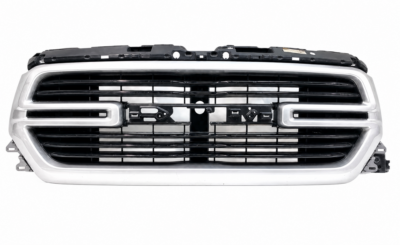 2019-2024 RAM 1500 PICKUP FRONT GRILLE CHROME FRAME WITH BLACK BARS-CH1200428S