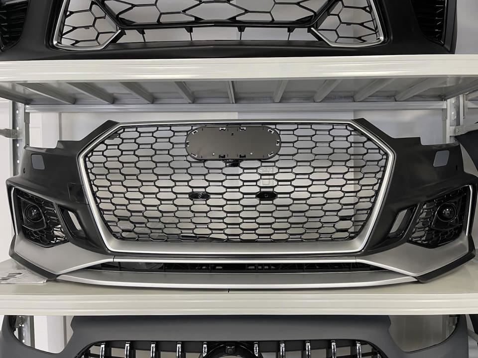 2017–2019 AUDI A4 RS4 STYLE FRONT BUMPER ASSEMBLY WITH GRILLE WITH PARK ASSIST SENSOR HOLES WITH HEADLAMP WASHER HOLES - Image 2